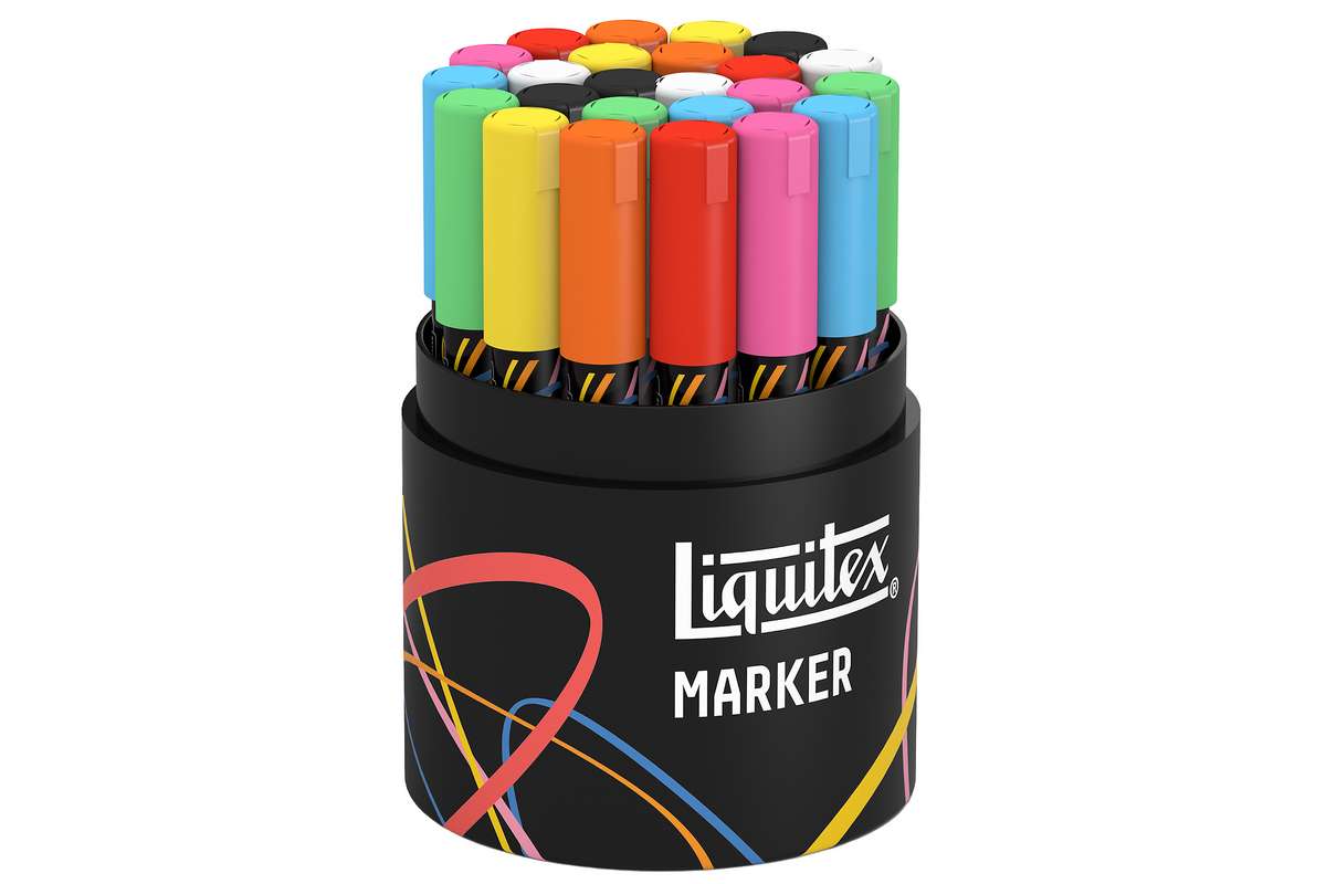 LQX Marker 2mm 24pcs ass. in cylinder 10x10x16,2cm